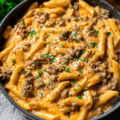 High Protein Creamy Beef Pasta