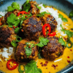 Jerk Meatballs in Coconut Curry Sauce