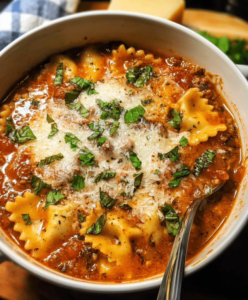 Mouthwatering One Pot Lasagna Soup